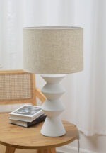 PIERCE ΦΩΤΙΣΤΙΚΟ ΕΠΙΤΡΑΠΕΖΙΟ 33x33x62cm FIBERCLAY ΛΕΥΚΟ ΛΙΝΟ ΜΠΕΖ 031599 - Image 2