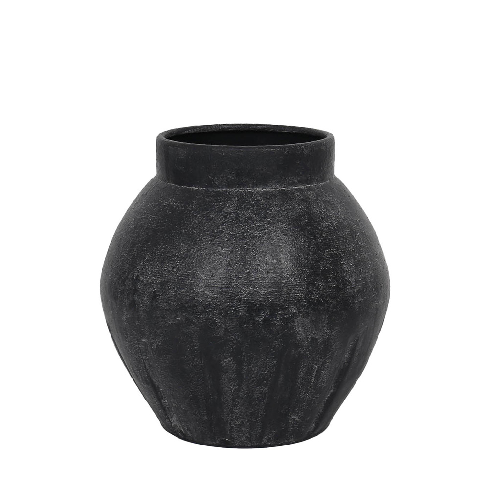 031640-u4RQI-first-_1 LAVA ΒΑΖΟ 30x30x30cm ΜΕΤΑΛΛΟ ΜΑΥΡΟ 031640 - Image 1