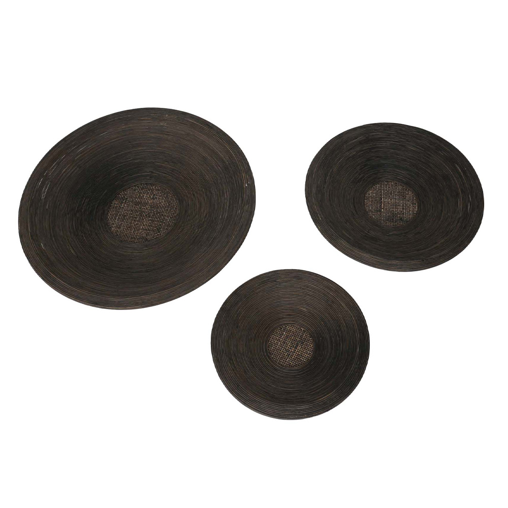 031709-B4QtU-first-_1 POMPEI ΔΙΑΚΟΣΜΗΤΙΚΟ ΤΟΙΧΟΥ SET 3ΤΜΧ 60x60x9cm ΞΥΛΟ ΚΑΦΕ BAMBOO 031709 - Image 1