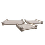 SIKINOS ΔΙΣΚΟΣ SET 3ΤΜΧ 42x36x6cm ΞΥΛΟ ΕΛΑΤΟΥ WHITE WASHED 032021