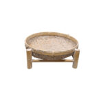 ITHAKI ΔΙΣΚΟΣ ΜΕ ΒΑΣΗ 37x37x13cm ΞΥΛΟ ΕΛΑΤΟΥ WHITE WASHED 032025