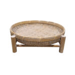 ITHAKI ΔΙΣΚΟΣ ΜΕ ΒΑΣΗ 45x45x13cm ΞΥΛΟ ΕΛΑΤΟΥ WHITE WASHED 032026