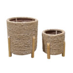 CORDA ΚΑΣΠΩ 30x30x34cm ΞΥΛΟ ΕΛΑΤΟΥ WHITE WASHED ΦΥΣΙΚΟ GRASS 032030