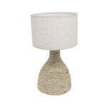 SIKINOS ΦΩΤΙΣΤΙΚΟ ΕΠΙΤΡΑΠΕΖΙΟ 30x30x54cm ΣΧΟΙΝΙ ΦΥΣΙΚΟ ΥΦΑΣΜΑ ΜΠΕΖ 032055