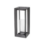 INSIDE ΒΑΣΗ ΡΕΣΩ 16x16x38cm ΜΕΤΑΛΛΟ ΓΚΡΙ ΓΥΑΛΙ 032111