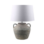 DILOS ΦΩΤΙΣΤΙΚΟ ΕΠΙΤΡΑΠΕΖΙΟ 34x34x62cm ΚΕΡΑΜΙΚΟ ΓΚΡΙ ΛΙΝΟ ΛΕΥΚΟ 032184