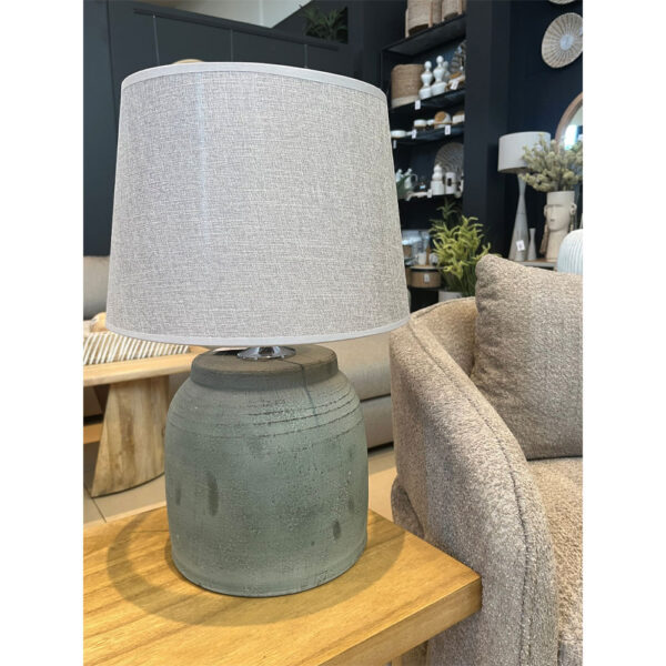 LINDOS ΦΩΤΙΣΤΙΚΟ ΕΠΙΤΡΑΠΕΖΙΟ 24x24x54cm ΚΕΡΑΜΙΚΟ ΜΕΝΤΑ ΓΚΡΙ ΛΙΝΟ ΜΠΕΖ 032190 - Image 2