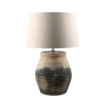 NIKOPOLI ΦΩΤΙΣΤΙΚΟ ΕΠΙΤΡΑΠΕΖΙΟ 33x33x71cm ΚΕΡΑΜΙΚΟ ΜΠΕΖ ΜΑΥΡΟ ΛΙΝΟ ΜΠΕΖ 032194