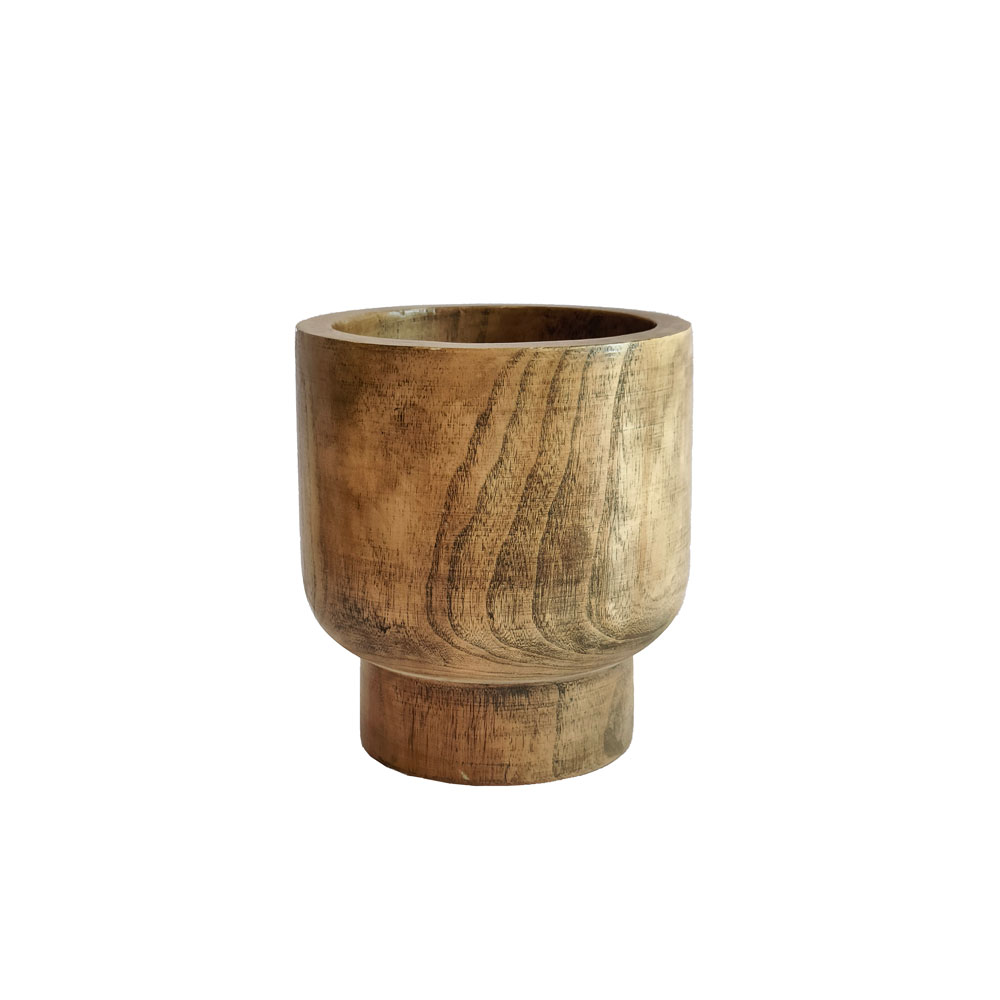 032247-hPdEp-first-_1 CEDAR ΒΑΖΟ 21x21x24cm ΞΥΛΟ ΚΑΦΕ 032247 - Image 1