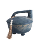 FENDRA ΒΑΖΟ 18x17x16cm ΚΕΡΑΜΙΚΟ ΑΝΘΡΑΚΙ ΜΠΕΖ 032299