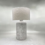 MORTAR ΦΩΤΙΣΤΙΚΟ ΕΠΙΤΡΑΠΕΖΙΟ 22x22x66cm ΚΕΡΑΜΙΚΟ ΓΚΡΙ ΛΙΝΟ ΛΕΥΚΟ 032357 - Image 2