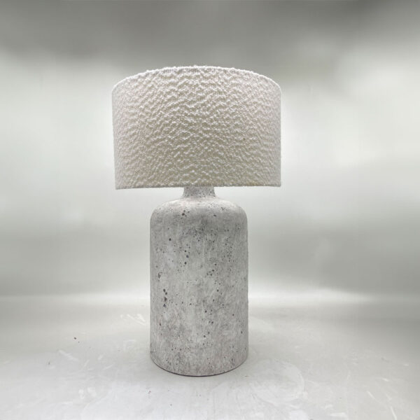 MORTAR ΦΩΤΙΣΤΙΚΟ ΕΠΙΤΡΑΠΕΖΙΟ 22x22x66cm ΚΕΡΑΜΙΚΟ ΓΚΡΙ ΛΙΝΟ ΛΕΥΚΟ 032357 - Image 2