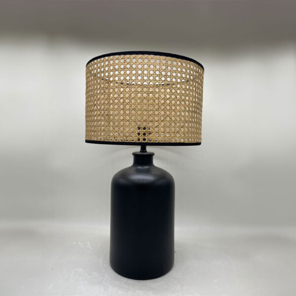 VEGUR ΦΩΤΙΣΤΙΚΟ ΕΠΙΤΡΑΠΕΖΙΟ 22x22x66cm ΚΕΡΑΜΙΚΟ ΜΑΥΡΟ PVC ΦΥΣΙΚΟ 032358 - Image 2