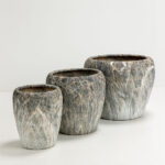 GASHER ΓΛΑΣΤΡΑ ΣΕΤ 3ΤΜΧ 42x42x35cm ΚΕΡΑΜΙΚΟ ΑΝΘΡΑΚΙ ΜΠΕΖ 032416