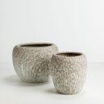 KANCHE ΓΛΑΣΤΡΑ ΣΕΤ 2ΤΜΧ 48x48x39cm ΚΕΡΑΜΙΚΟ ΜΠΕΖ ΜΑΥΡΟ 032436