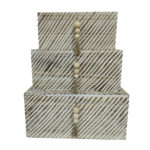 SENGO ΚΟΥΤΙ ΑΠΟΘΗΚΕΥΣΗΣ ΣΕΤ 3ΤΜΧ 64x44x30cm ΞΥΛΟ ΦΥΣΙΚΟ ΛΕΥΚΟ 032580