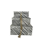 RONAN ΚΟΥΤΙ ΑΠΟΘΗΚΕΥΣΗΣ ΣΕΤ 3ΤΜΧ 38x25x17cm ΞΥΛΟ ΜΑΥΡΟ ΑΣΠΡΟ 032592