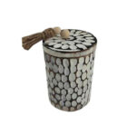 AMAR ΚΟΥΤΙ ΑΠΟΘΗΚΕΥΣΗΣ 11x11x16cm ΞΥΛΟ ΚΑΦΕ ΛΕΥΚΟ 032633