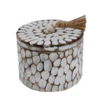 AMAR ΚΟΥΤΙ ΑΠΟΘΗΚΕΥΣΗΣ 16x16x12cm ΞΥΛΟ ΚΑΦΕ ΛΕΥΚΟ 032634