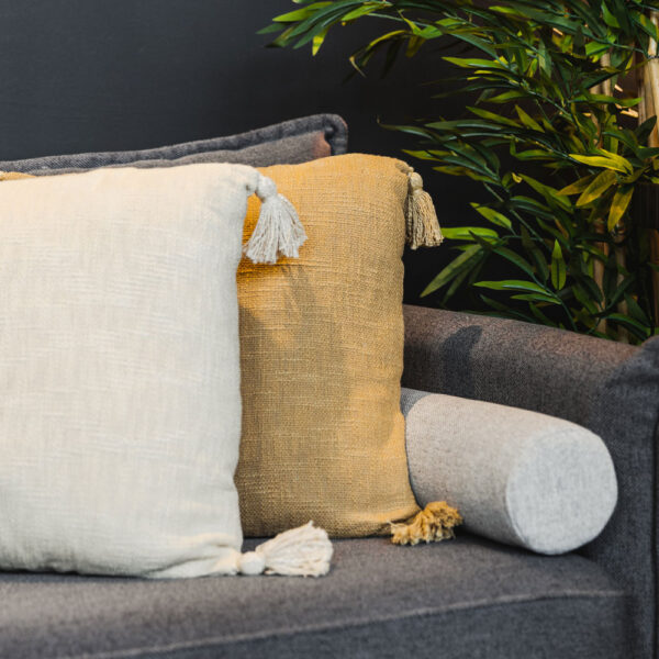 NIHAL ΔΙΑΚΟΣΜΗΤΙΚΟ ΜΑΞΙΛΑΡΙ 45x45cm ΥΦΑΣΜΑ ΜΠΕΖ POLYESTER 032818 - Image 2