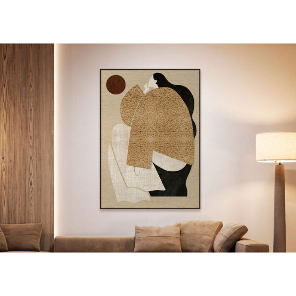 AMIT A ΠΙΝΑΚΑΣ ΔΙΑΚΟΣΜΗΤΙΚΟΣ ΜΕ ΚΟΡΝΙΖΑ 80x120x4cm ΚΑΜΒΑΣ ΜΠΕΖ ΛΕΥΚΟ ΜΑΥΡΟ PS 033034 - Image 2