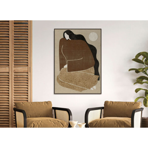 AMIT B ΠΙΝΑΚΑΣ ΔΙΑΚΟΣΜΗΤΙΚΟΣ ΜΕ ΚΟΡΝΙΖΑ 80x120x4cm ΚΑΜΒΑΣ ΜΠΕΖ ΚΑΦΕ ΜΑΥΡΟ PS 033035 - Image 2