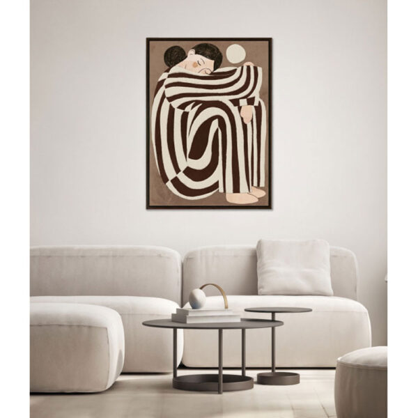 ABBI B ΠΙΝΑΚΑΣ ΔΙΑΚΟΣΜΗΤΙΚΟΣ ΜΕ ΚΟΡΝΙΖΑ 80x120x4cm ΚΑΜΒΑΣ ΜΠΕΖ ΚΑΦΕ PS 033037 - Image 2