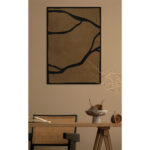 EAVAN ΠΙΝΑΚΑΣ ΔΙΑΚΟΣΜΗΤΙΚΟΣ ΜΕ ΚΟΡΝΙΖΑ 80x120x4cm ΚΑΜΒΑΣ ΚΑΦΕ ΜΑΥΡΟ PS 033039 - Image 2