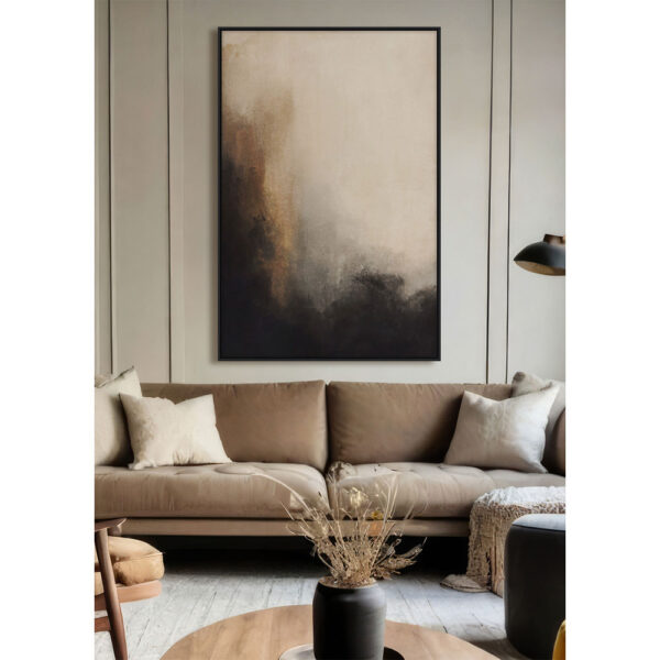 FREEFLOW ΠΙΝΑΚΑΣ ΔΙΑΚΟΣΜΗΤΙΚΟΣ ΜΕ ΚΟΡΝΙΖΑ 80x120x4cm ΚΑΜΒΑΣ ΜΠΕΖ ΜΑΥΡΟ PP ΧΡΥΣΟ 033060 - Image 2