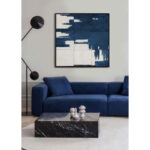 GEOMETRY OF TIME ΠΙΝΑΚΑΣ ΔΙΑΚΟΣΜΗΤΙΚΟΣ ΜΕ ΚΟΡΝΙΖΑ 80x80x4cm ΚΑΜΒΑΣ ΜΠΛΕ ΛΕΥΚΟ PP 033063 - Image 2