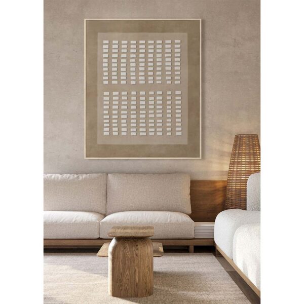 THE COLLECTIVE ΠΙΝΑΚΑΣ ΔΙΑΚΟΣΜΗΤΙΚΟΣ ΜΕ ΚΟΡΝΙΖΑ 80x120x4cm ΚΑΜΒΑΣ ΚΑΦΕ ΜΠΕΖ ΞΥΛΟ 033067 - Image 2