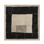 MYSTIC SQUARES ΠΙΝΑΚΑΣ ΔΙΑΚΟΣΜΗΤΙΚΟΣ ΜΕ ΚΟΡΝΙΖΑ 100x100x4cm ΚΑΜΒΑΣ ΜΠΕΖ ΜΑΥΡΟ ΞΥΛΟ 033068