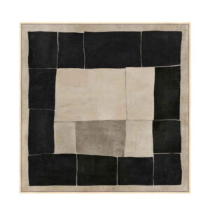MYSTIC SQUARES ΠΙΝΑΚΑΣ ΔΙΑΚΟΣΜΗΤΙΚΟΣ ΜΕ ΚΟΡΝΙΖΑ 100x100x4cm ΚΑΜΒΑΣ ΜΠΕΖ ΜΑΥΡΟ ΞΥΛΟ 033068