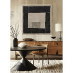 MYSTIC SQUARES ΠΙΝΑΚΑΣ ΔΙΑΚΟΣΜΗΤΙΚΟΣ ΜΕ ΚΟΡΝΙΖΑ 100x100x4cm ΚΑΜΒΑΣ ΜΠΕΖ ΜΑΥΡΟ ΞΥΛΟ 033068 - Image 2