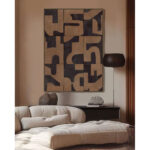 ABSTRACT SHAPE ΠΙΝΑΚΑΣ ΔΙΑΚΟΣΜΗΤΙΚΟΣ ΜΕ ΚΟΡΝΙΖΑ 80x120x4cm ΚΑΜΒΑΣ ΚΑΦΕ PP 033070 - Image 2