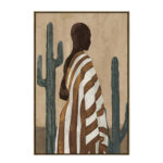 DESERT BLOOM ΠΙΝΑΚΑΣ ΔΙΑΚΟΣΜΗΤΙΚΟΣ ΜΕ ΚΟΡΝΙΖΑ 80x120x4cm ΚΑΜΒΑΣ ΚΑΦΕ ΜΠΕΖ PP 033072