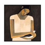 SERENITY B ΠΙΝΑΚΑΣ ΔΙΑΚΟΣΜΗΤΙΚΟΣ ΜΕ ΚΟΡΝΙΖΑ 100x100x4cm ΚΑΜΒΑΣ ΜΠΕΖ ΚΑΦΕ PP 033083