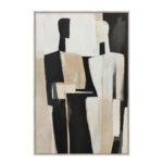 FADING FACES ΠΙΝΑΚΑΣ ΔΙΑΚΟΣΜΗΤΙΚΟΣ ΜΕ ΚΟΡΝΙΖΑ 80x120x4cm ΚΑΜΒΑΣ ΜΠΕΖ ΜΑΥΡΟ PP 033085