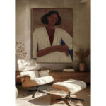 PENSIERO ΠΙΝΑΚΑΣ ΔΙΑΚΟΣΜΗΤΙΚΟΣ ΜΕ ΚΟΡΝΙΖΑ 90x120x4cm ΚΑΜΒΑΣ ΚΑΦΕ ΠΟΛΥΧΡΩΜΟ ΞΥΛΟ ΦΥΣΙΚΟ 033182 - Image 2