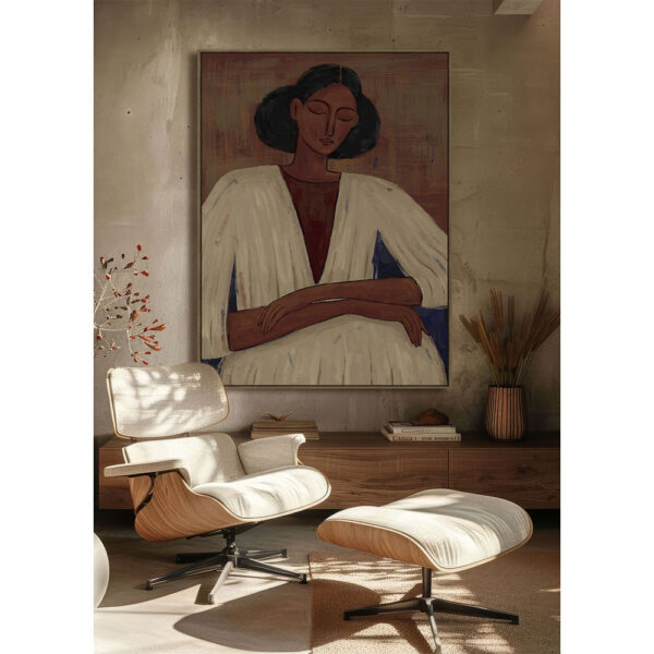 PENSIERO ΠΙΝΑΚΑΣ ΔΙΑΚΟΣΜΗΤΙΚΟΣ ΜΕ ΚΟΡΝΙΖΑ 90x120x4cm ΚΑΜΒΑΣ ΚΑΦΕ ΠΟΛΥΧΡΩΜΟ ΞΥΛΟ ΦΥΣΙΚΟ 033182 - Image 2