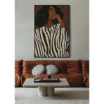 NOCTURNE ΠΙΝΑΚΑΣ ΔΙΑΚΟΣΜΗΤΙΚΟΣ ΜΕ ΚΟΡΝΙΖΑ 80x120x4cm ΚΑΜΒΑΣ ΚΑΦΕ ΠΟΛΥΧΡΩΜΟ ΞΥΛΟ ΜΑΥΡΟ 033183 - Image 2