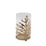 EMBER ΒΑΣΗ ΡΕΣΩ 9x9x14cm ΜΕΤΑΛΛΟ ΧΡΥΣΟ ΜΕΤΑΛΛΙΚΟ ΓΥΑΛΙ 033228