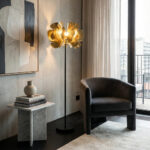 BLOSSOM ΦΩΤΙΣΤΙΚΟ ΕΠΙΔΑΠΕΔΙΟ 49x49x149cm ΜΕΤΑΛΛΟ BROWN GOLD ΜΑΥΡΟ 033309 - Image 2