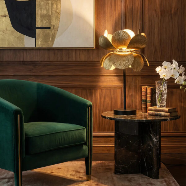 BLOSSOM ΦΩΤΙΣΤΙΚΟ ΕΠΙΤΡΑΠΕΖΙΟ 26x26x55cm ΜΕΤΑΛΛΟ BROWN GOLD 033360 - Image 2