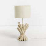 WOODLAND ΦΩΤΙΣΤΙΚΟ ΕΠΙΤΡΑΠΕΖΙΟ 26x26x54cm POLYRESIN ΛΕΥΚΟ ΥΦΑΣΜΑ OFF WHITE 034149