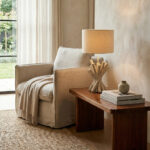 WOODLAND ΦΩΤΙΣΤΙΚΟ ΕΠΙΤΡΑΠΕΖΙΟ 26x26x54cm POLYRESIN ΛΕΥΚΟ ΥΦΑΣΜΑ OFF WHITE 034149 - Image 2