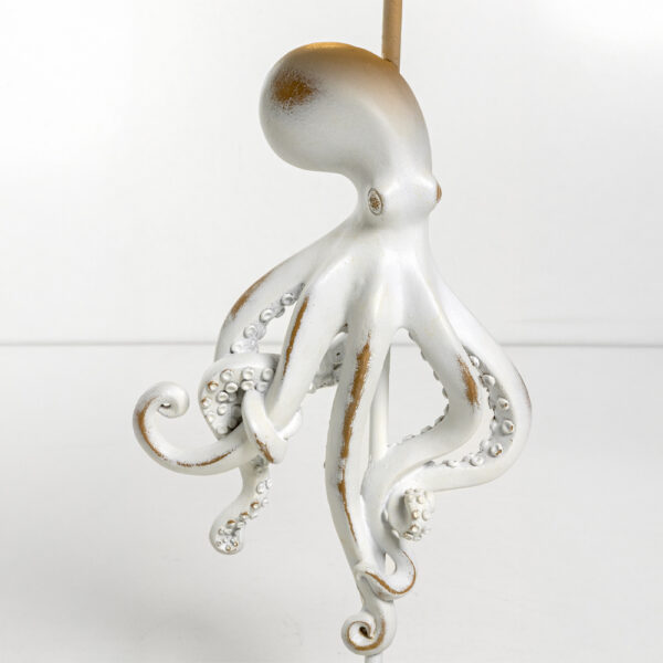 OCTOPUS ΦΩΤΙΣΤΙΚΟ ΕΠΙΤΡΑΠΕΖΙΟ 30x30x66cm POLYRESIN ΛΕΥΚΟ ΥΦΑΣΜΑ ΓΚΡΙ ΛΕΥΚΟ 034150 - Image 2