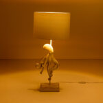 OCTOPUS ΦΩΤΙΣΤΙΚΟ ΕΠΙΤΡΑΠΕΖΙΟ 30x30x66cm POLYRESIN ΛΕΥΚΟ ΥΦΑΣΜΑ ΓΚΡΙ ΛΕΥΚΟ 034150 - Image 3