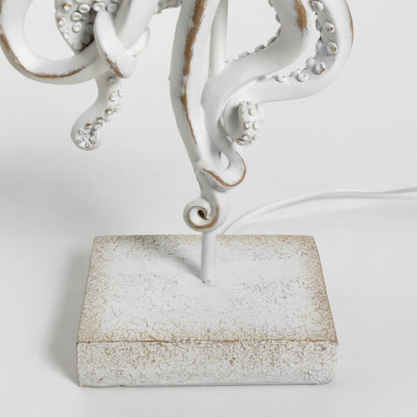 OCTOPUS ΦΩΤΙΣΤΙΚΟ ΕΠΙΤΡΑΠΕΖΙΟ 30x30x66cm POLYRESIN ΛΕΥΚΟ ΥΦΑΣΜΑ ΓΚΡΙ ΛΕΥΚΟ 034150 - Image 4
