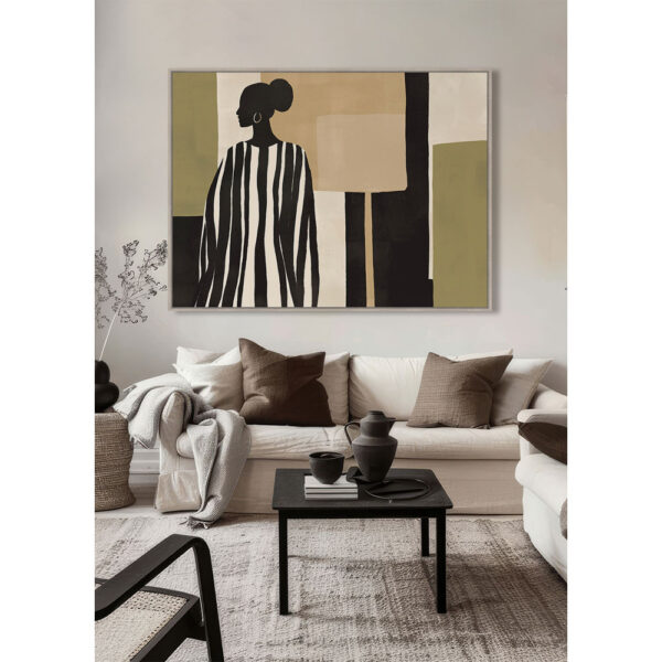 TIERRA ΠΙΝΑΚΑΣ ΔΙΑΚΟΣΜΗΤΙΚΟΣ ΜΕ ΚΟΡΝΙΖΑ 90x120x4cm ΚΑΜΒΑΣ ΠΟΛΥΧΡΩΜΟ ΞΥΛΟ ΦΥΣΙΚΟ 034242 - Image 2